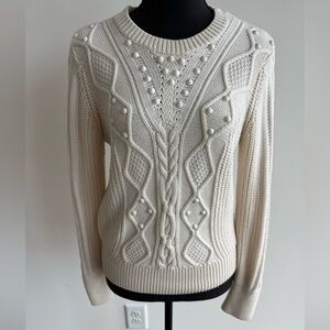 Banana Republic Cream Cable Knit Sweater